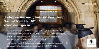 Ambedkar University Delhi PG Provisional Second Merit List 2024 Out @aud.delhi.gov.in; Get Direct Link Here